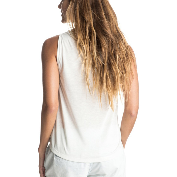 ROXY TROPIC SLEEVELESS WHITE TANK TOP SZ MEDIUM - Picture 2 of 4
